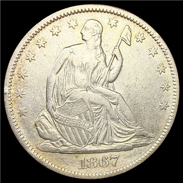 1867-S Seated Liberty Half Dollar CLOSE UNC