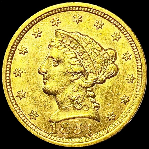 1851 $2.50 Gold Quarter Eagle ABOUT UNCIRCULATED