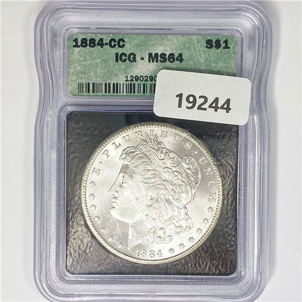 1884-CC Morgan Silver Dollar ICG MS64