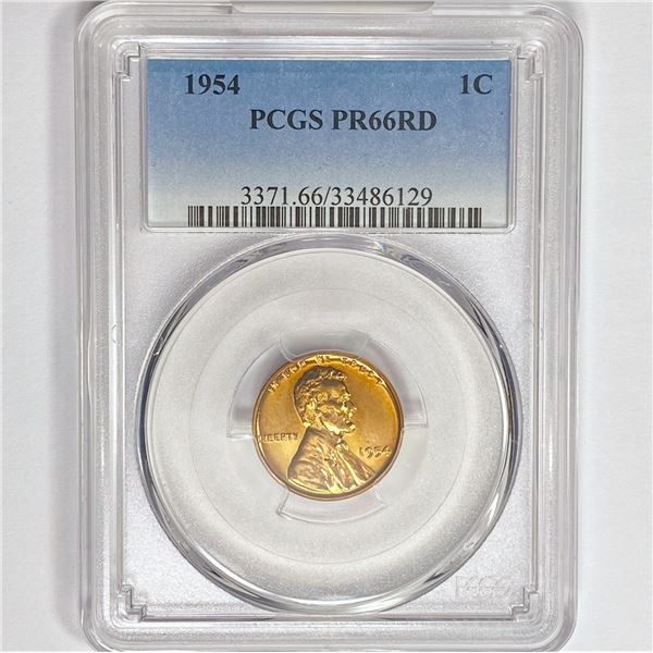 1954 Wheat Cent PCGS PR66 RD