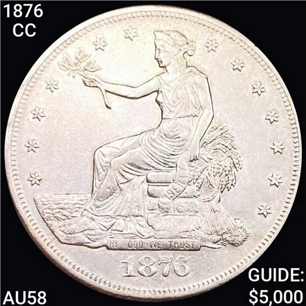 1876-CC Silver Trade Dollar CHOICE AU