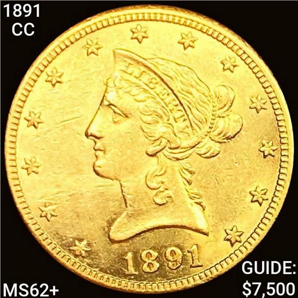 1891-CC $10 Gold Eagle UNCIRCULATED +
