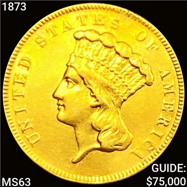 1873 $3 Gold Piece CHOICE BU