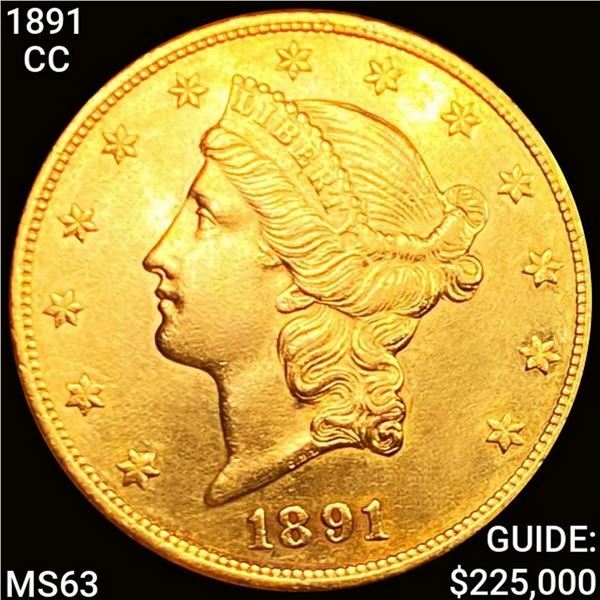 1891-CC $20 Gold Double Eagle CHOICE BU