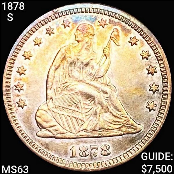 1878-S Seated Liberty Quarter CHOICE BU