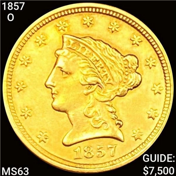1857-O $2.50 Gold Quarter Eagle CHOICE BU