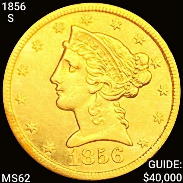 1856-S $5 Gold Half Eagle UNCIRCULATED