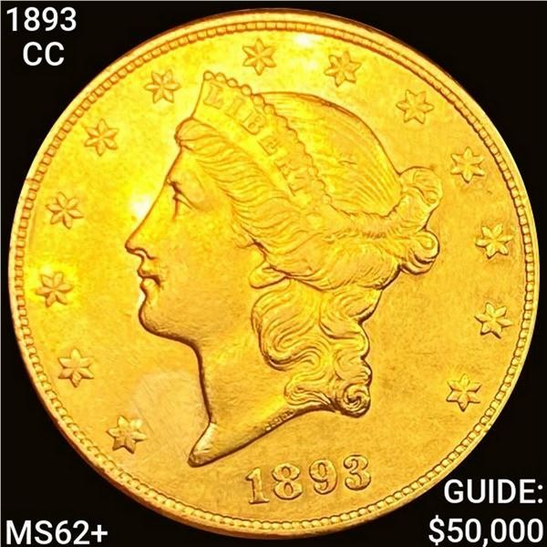 1893-CC $20 Gold Double Eagle UNCIRCULATED +