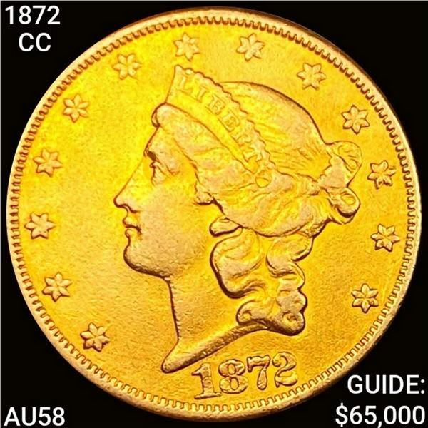 1872-CC $20 Gold Double Eagle CHOICE AU