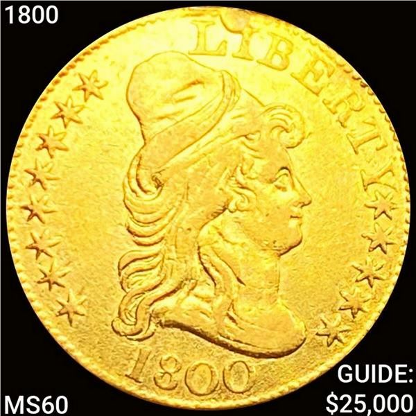 1800 $5 Gold Half Eagle UNCIRCULATED