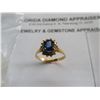Image 2 : 18K YG Sapphire and Diamond Ring w/One Oval Sapphire and