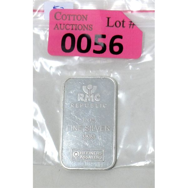 1 Oz .999 Silver RMC Republic Metals Bar