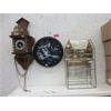 Image 1 : Elvis Clock, Wood w/ Brass Clock & 2 Glass Shelves