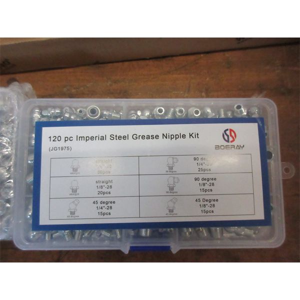 4 New 120 pcs. Steel Grease Nipple Kits 