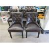 Image 1 : 5 Brown PU Leather Dining Chairs - Store Return