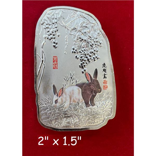 Year of the rabbit silver plated coin #3