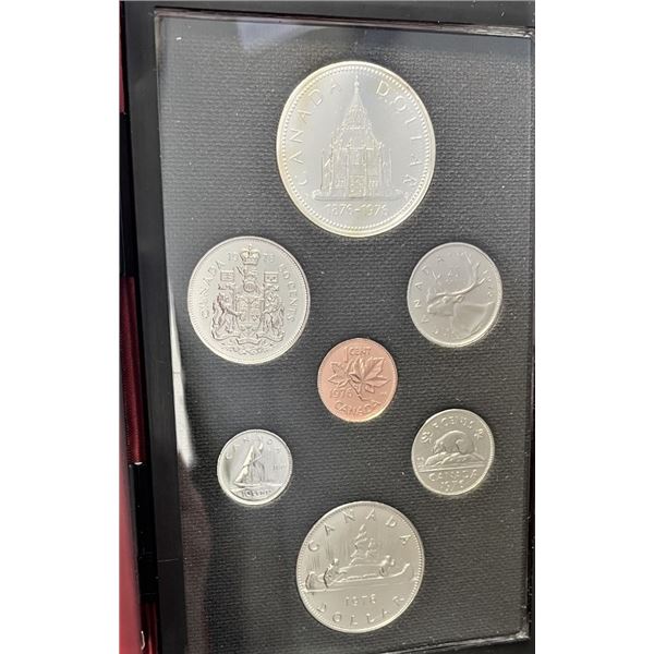 1976 Canadian Proof Set in Case , Double Struck Coin Set , Silver Dollar