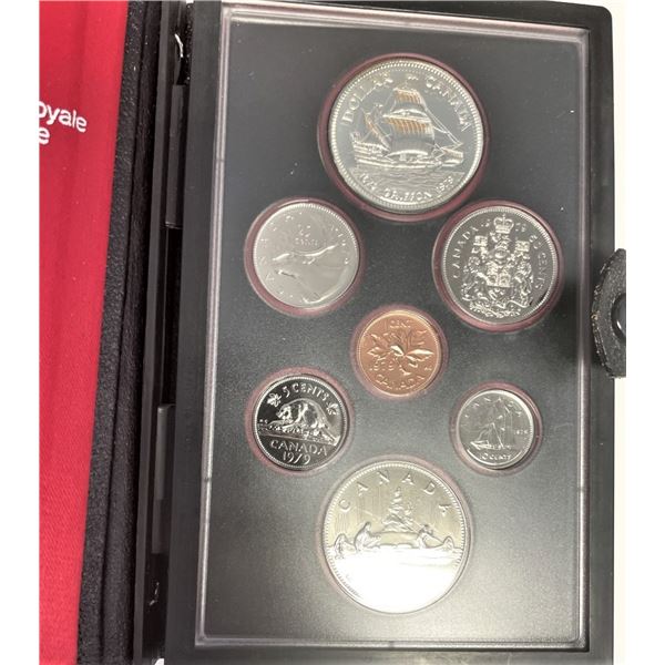 1979 Canadian Proof Set in Case , Double Struck Coin Set , Silver Dollar