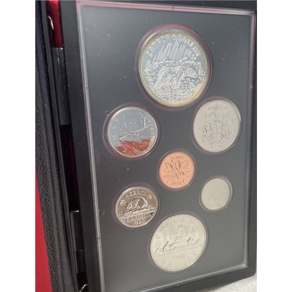 1980 Canadian Proof Set in Case , Double Struck Coin Set , Silver Dollar