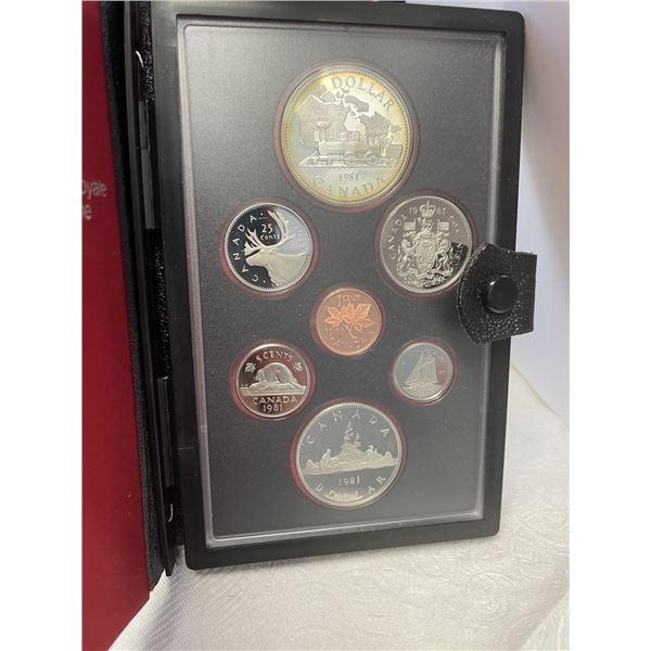 1981 Canadian Proof Set in Case , Double Struck Coin Set , Silver Dollar