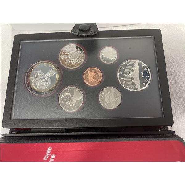 1983 Canadian Proof Set in Case , Double Struck Coin Set , Silver Dollar