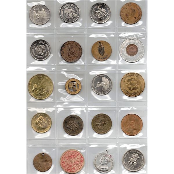 Sheet of Tokens #3 , including the 1947 CANADIAN ENCASED CENT - MASSEY HARRIS - 100th ANNIVERSARY