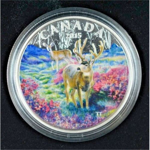 2015 $20 Fine Silver Coin Misty Morning Deer