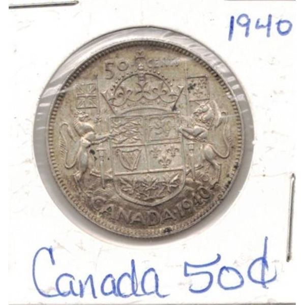 1940 Canadian Fifty Cent Coin