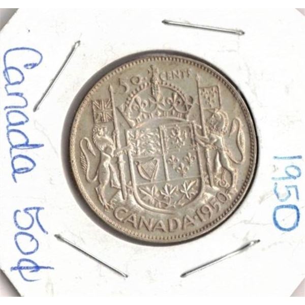 1950 Canadian Fifty Cent Coin