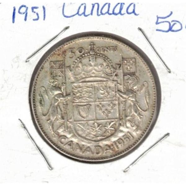 1951 Canadian Fifty Cent Coin