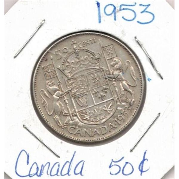 1953 Canadian Fifty Cent Coin