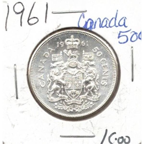 1961 Canadian Fifty Cent Coin