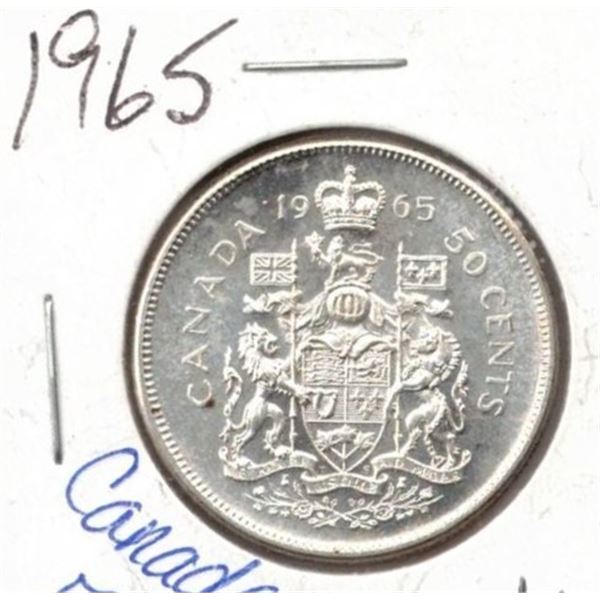 1965 Canadian Fifty Cent Coin