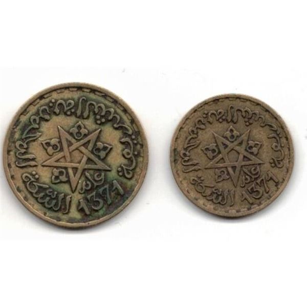 TWO Morrocan Coins ,1951