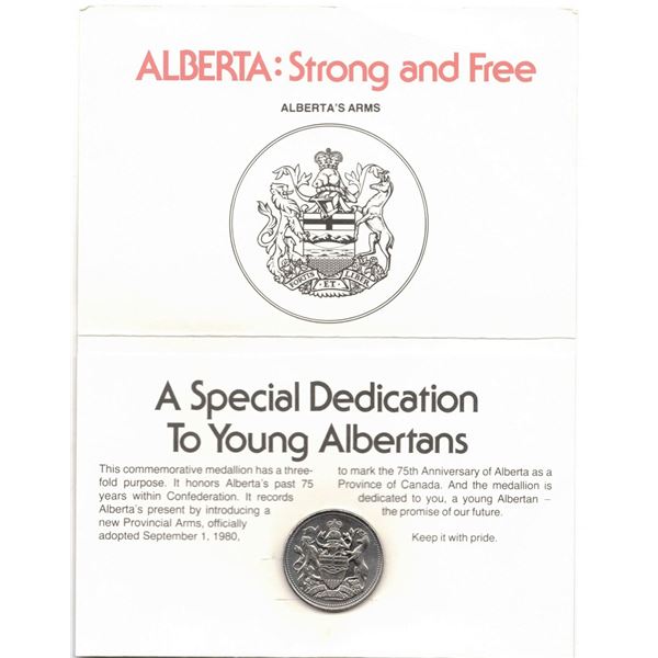 Alberta CANADA 1905-1980 75th Anniversary Medal - dedicated to youth (students)