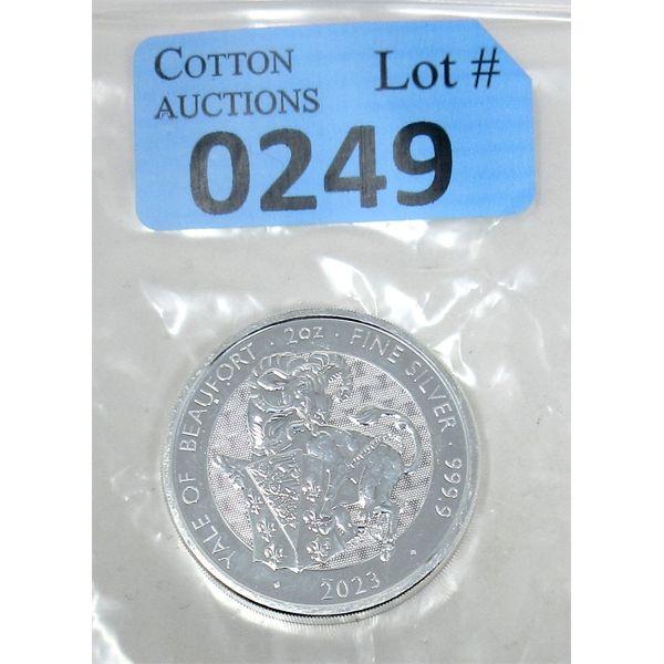 2 Oz .9999 Silver 2023 Yale of Beaufort Coin