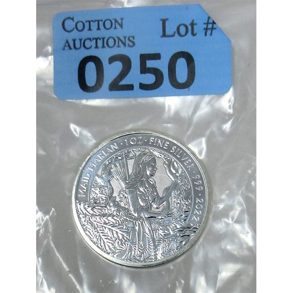 1 Oz .9999 Silver 2022 Maid Marian Coin 