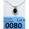 Image 1 : Garnet & Diamond Sterling Silver Pendant 