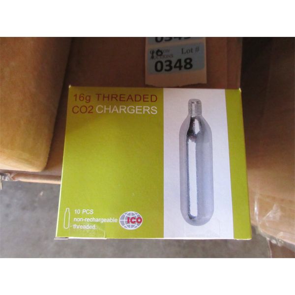 10 Boxes of 10 Threaded CO2 Chargers - 16g