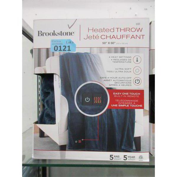 Brookstone Heated Throw - Navy Blue