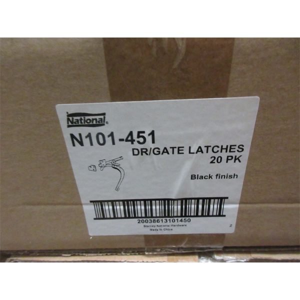 2 Cases of 20 Metal Gate Latch Kits - Black Finish