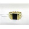 Image 1 : 14 KT Gold and Black Onyx Ring - Size 12.5