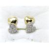 Image 1 : 14 KT Gold Pave Diamond Heart Earrings