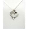 Image 1 : 10 KT White Gold 10 Diamond Heart Pendant