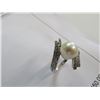 Image 2 : Platinum Cultured Pearl and Diamond Ring w/One Round 9.00mm
