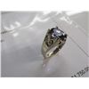 Image 2 : 14K WG Iolite and Diamond Ring w/4 Round Diamonds 8.9g - Replacement