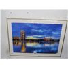 Image 1 : Framed Harbor Photo - 28" x 24"