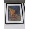 Image 1 : Framed Café At Night Print Van Gogh - 30" x 24"