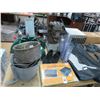 Image 1 : Picnic Grill, Tire Cover, Tumbler Glasses, Dog Bust, Buckets & Tree Stand