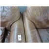 Image 2 : Brown Saddle Leather Sofa w/Matching Armchair